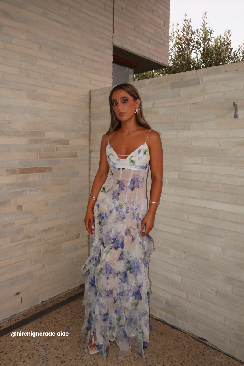 Iris Flower Maxi Dress