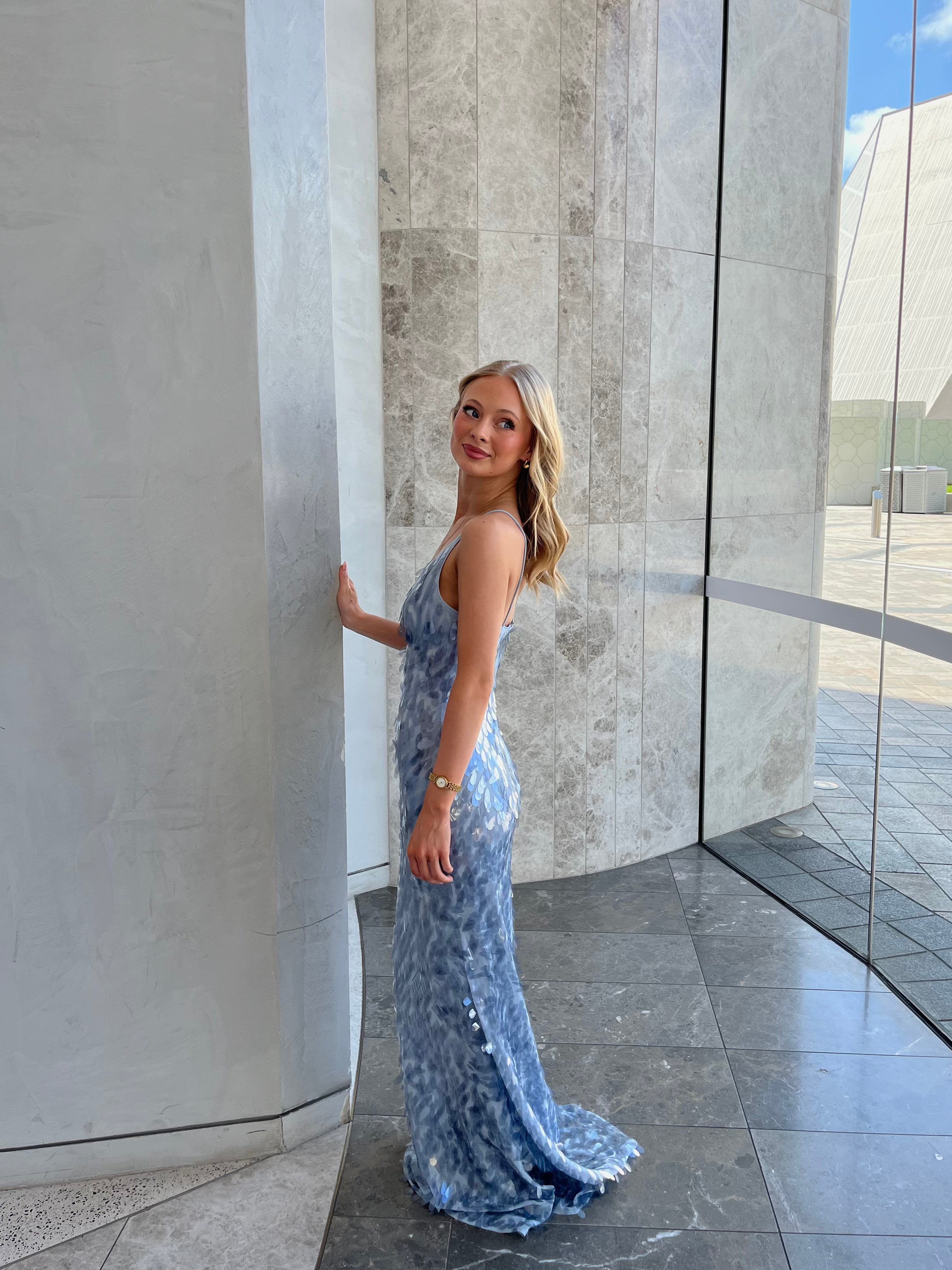 Sapphire Sequin Maxi Dress
