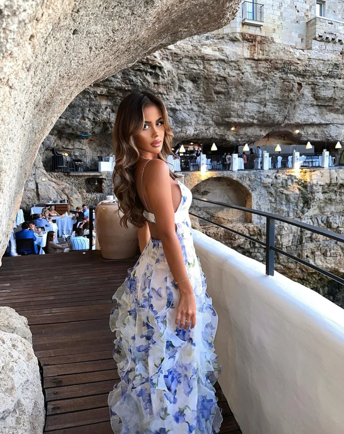 Iris Flower Maxi Dress